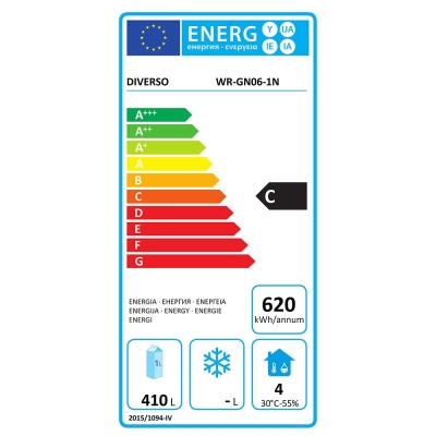 Armoire frigorifique ventilée 600 Lit. 1 porte GN 2/1, sur roues, 2 avec freins WR-GN06-1N